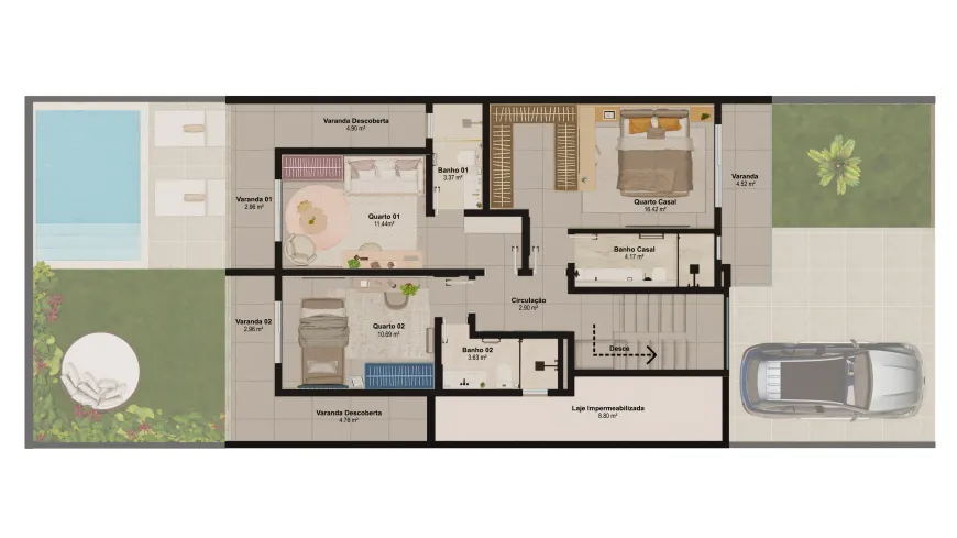Casa Premier Condomínio - Sobrado 3 Suítes com Piscina Privativa - Parque Amazônia - Foto 15